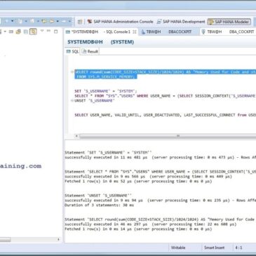 Common SQL Statements for SAP HANA